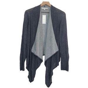 NWT Fever Grey Lightweight Open-Front Waterfall Cardigan Sweater